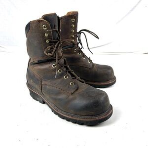 Chippewa Mens 9.5 D Sador 9in Waterproof Logger Crazy Horse Leather Work Boots